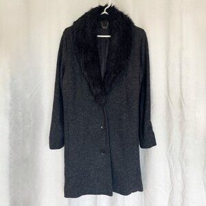 100 percent wool black grey coat